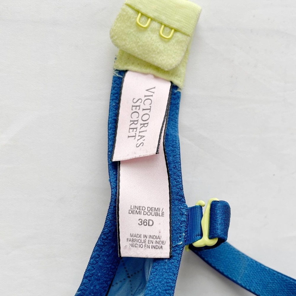 [Victoria’s Secret] blue grey plaid lined Demi bra 36D - Picture 6 of 6